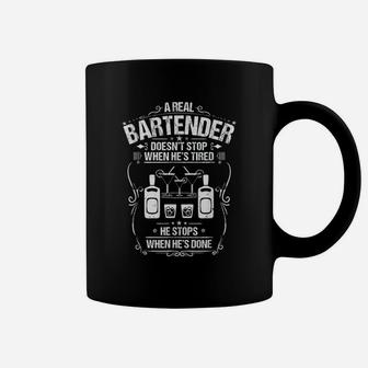 A Real Bartender Doesnt Stop When Hes Tired Coffee Mug - Thegiftio UK