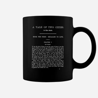 A Tale Of Two Cities Charles Dickens First Page Black Coffee Mug | Crazezy AU