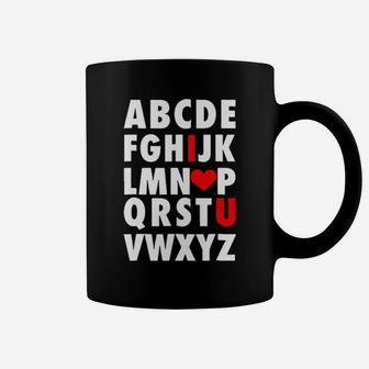 Abc I Love You Uplifting Alphabet Valentine Slogan Coffee Mug - Monsterry