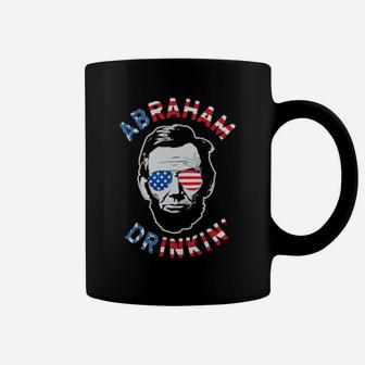 Abraham Drinking Abe 4Th Of July Lincoln Merica Flag Coffee Mug - Monsterry UK