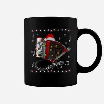 Accordion Instrument Santa Hat Christmas Lights Xmas Gifts Coffee Mug | Crazezy