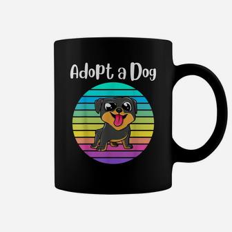 Adopt A Dog Funny Vintage Rainbow Sunset Puppy Pet Rescue Coffee Mug | Crazezy AU