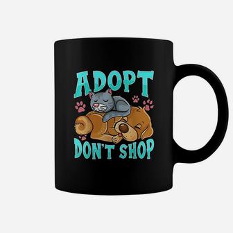 Adopt Do Not Shop Cat And Dog Coffee Mug | Crazezy UK