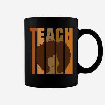African American Teacher Afro Gift Black Women Coffee Mug | Crazezy