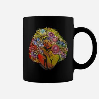 Afro Women African American Flower Afro Hair African Melanin Coffee Mug | Crazezy UK