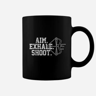 Aim Exhale Shoot Bow Hunting Archer Gift Coffee Mug
