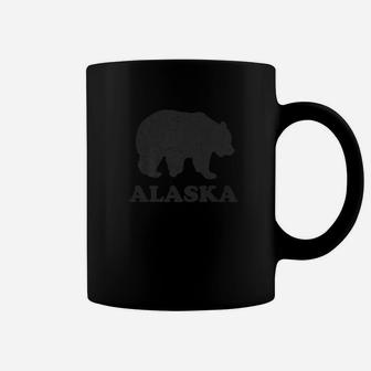 Alaska Bear Charcoal Silhouette Distressed Coffee Mug - Thegiftio UK