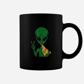 Alien Head Eating Pizza Coffee Mug | Crazezy UK