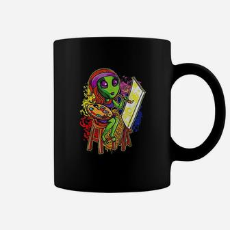 Alien Hippie Artist Painter Girl Women Cute Science Fiction Coffee Mug | Crazezy AU