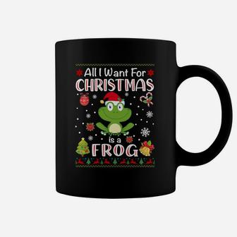 All I Want Is A Frog For Christmas Ugly Xmas Pajamas Sweatshirt Coffee Mug | Crazezy UK