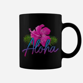 Aloha Hawaiian Islands Hawaii Surf Hibiscus Flower Surfer Coffee Mug | Crazezy CA