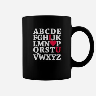 Alphabet Abc I Love You Heart Valentines Day Coffee Mug - Monsterry