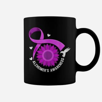 Alzheimer's Ribbon Flower Dementia Alzheimer's Awareness Coffee Mug | Crazezy