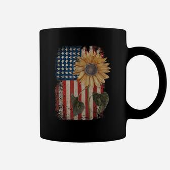 America Sunflower Flag 4Th July American Patriotic Flower Coffee Mug | Crazezy