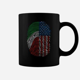 American And Mexican Flag Funny Mexico Us Fingerprint Gift Coffee Mug | Crazezy DE