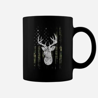American Camouflage Usa Flag Whitetail Buck Bow Deer Hunting Coffee Mug | Crazezy CA