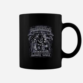 American Firefighter First In Last Out Fireman Rescue Coffee Mug - Thegiftio UK