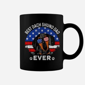 American Flag 4Th Of July Dachshund Gifts Dachsie Dad Coffee Mug - Monsterry