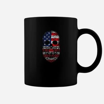 American Flag Bearded Skull Tough Coffee Mug - Thegiftio UK