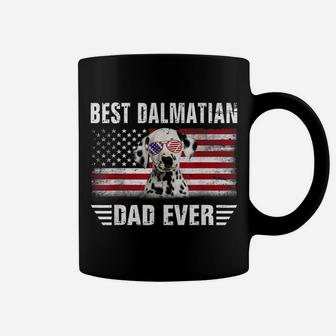 American Flag Best Dalmatian Dad Ever Tee Dog Dad Coffee Mug | Crazezy