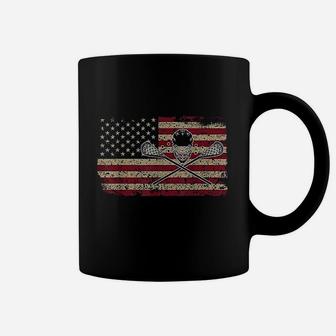 American Flag Lacrosse Gift Proud Usa Lax Player Jersey Coffee Mug | Crazezy CA