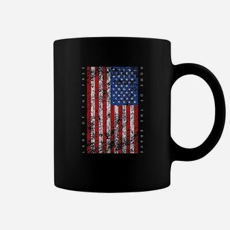 American Flag Land Of The Free Home Of The Brave Coffee Mug | Crazezy CA