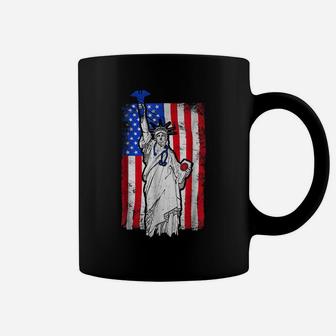 American Flag Nurse T-Shirt, Statue Of Liberty Nursing Shirt Coffee Mug | Crazezy