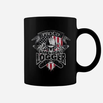 American Flag Proud American Logger Coffee Mug - Thegiftio UK