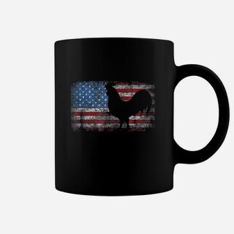 American Flag Rooster Chicken Coffee Mug | Crazezy