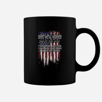 American Flag Sheet Metal Worker Definition Fathers Day Coffee Mug | Crazezy UK