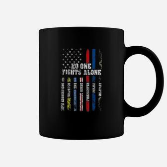 American Flag Thin Line Police Fire Military Nurse Responder Coffee Mug | Crazezy