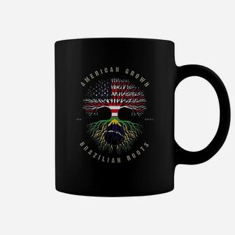American Grown Brazilian Roots Brazil Flag Coffee Mug | Crazezy