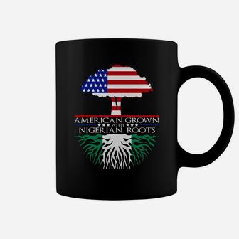 American Grown Nigerian African Roots Us Flag Nigeria Coffee Mug | Crazezy