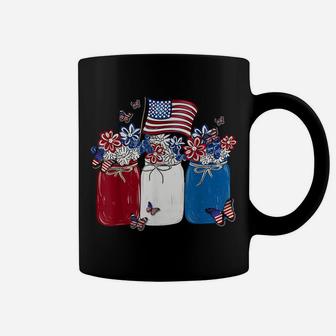 American Patriot Flag Flowers Happy Independence Day Coffee Mug | Crazezy