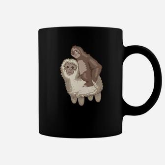 Animal Fans Sloth Riding Llama World Animal Day Gift Coffee Mug - Thegiftio UK