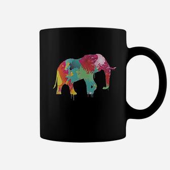 Animal World Splatter Elephant Black Coffee Mug | Crazezy AU