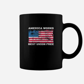 Anti Union Us Flag Design America Works Best Union Coffee Mug - Thegiftio UK