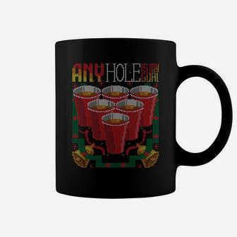 Any Hole Is My Goal Drink Beer Pong Ugly Christmas Sweater Sweatshirt Coffee Mug | Crazezy AU