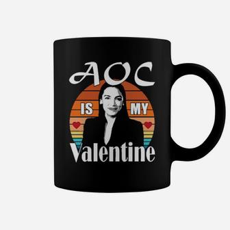 Aoc Is My Valentine Alexandria Ocasiocortez Retro Vintage Coffee Mug - Monsterry