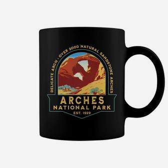 Arches National Park Retro Delicate Arch Hiking Camping Gift Coffee Mug | Crazezy CA