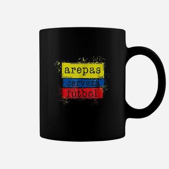 Arepas Cerveza Futbol Colombian Flag Coffee Mug - Thegiftio