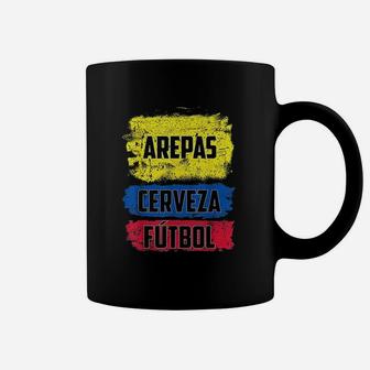 Arepas Cerveza Futbol Colombian Flag Coffee Mug - Thegiftio