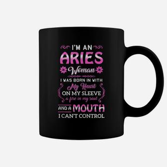 Aries Woman Shirt, March April Gifts Birthday Women Girls Coffee Mug | Crazezy CA