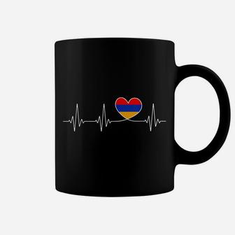 Armenia Love Heartbeat And Armenian Flag Heart Armenia Coffee Mug | Crazezy