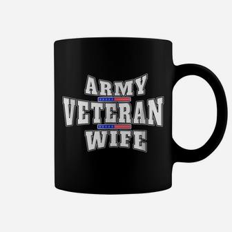 Army Veteran Proud Wife American Flag Pride Gift T-Shirt Coffee Mug | Crazezy