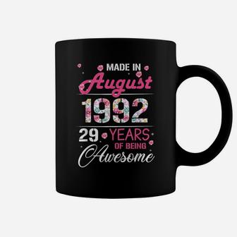 August Girls 1992 Birthday Gift 29 Years Old Made In 1992 Coffee Mug | Crazezy UK