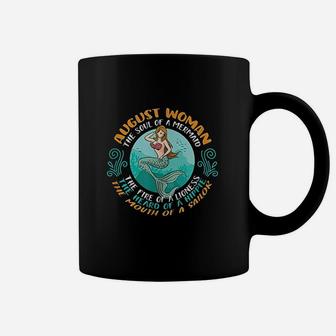 August Woman Soul Of Mermaid Leo Zodiac Birthday Coffee Mug | Crazezy