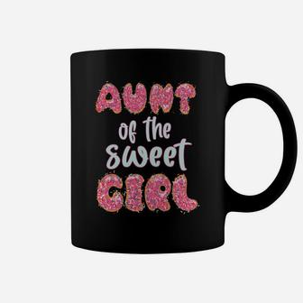 Aunt Of The Sweet Girl Donut Birthday Party Outfit Family Coffee Mug | Crazezy DE