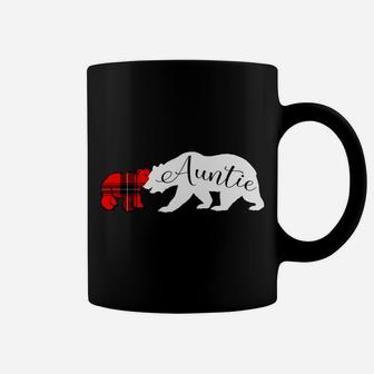 Auntie Bear Hoodie Red Plaid Cub Aunt Christmas Gift Coffee Mug | Crazezy DE