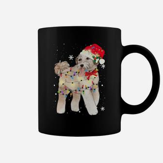 Aussiedoodle Dog Christmas Light Xmas Mom Dad Gifts Coffee Mug | Crazezy